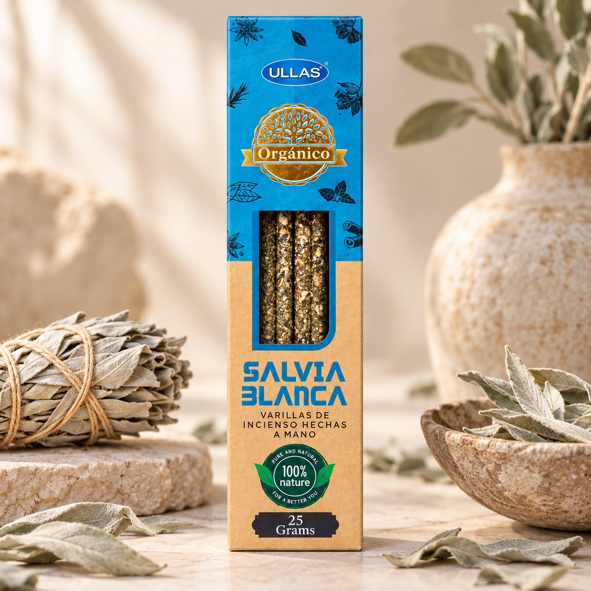 Incienso natural Salvia blanca